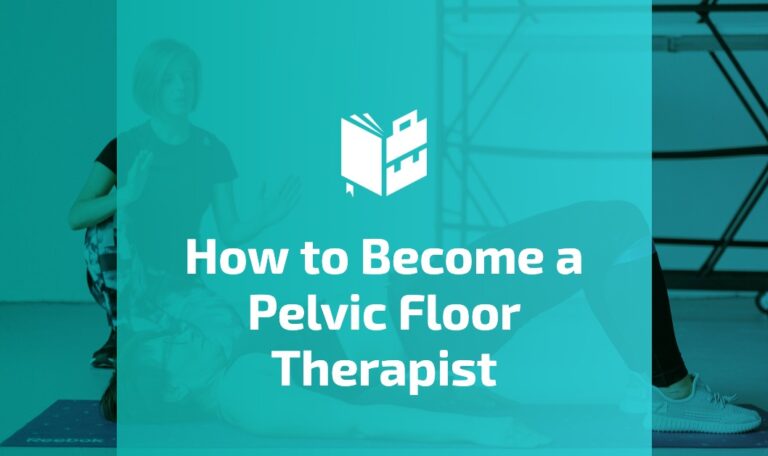Pelvic floor therapist guiding a patient through a pelvic floor exercise on a mat